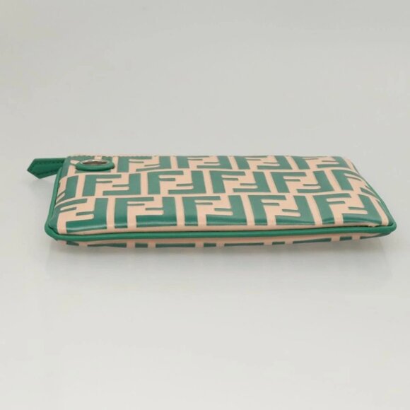 FENDI Zucca Canvas Triplet Pouch Black Brown Red Auth ac3770 - Picture 7 of 16